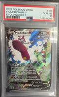 2021 Pokemon SWSH - FA/Medicham V #186 - Evolving Skies - PSA 10