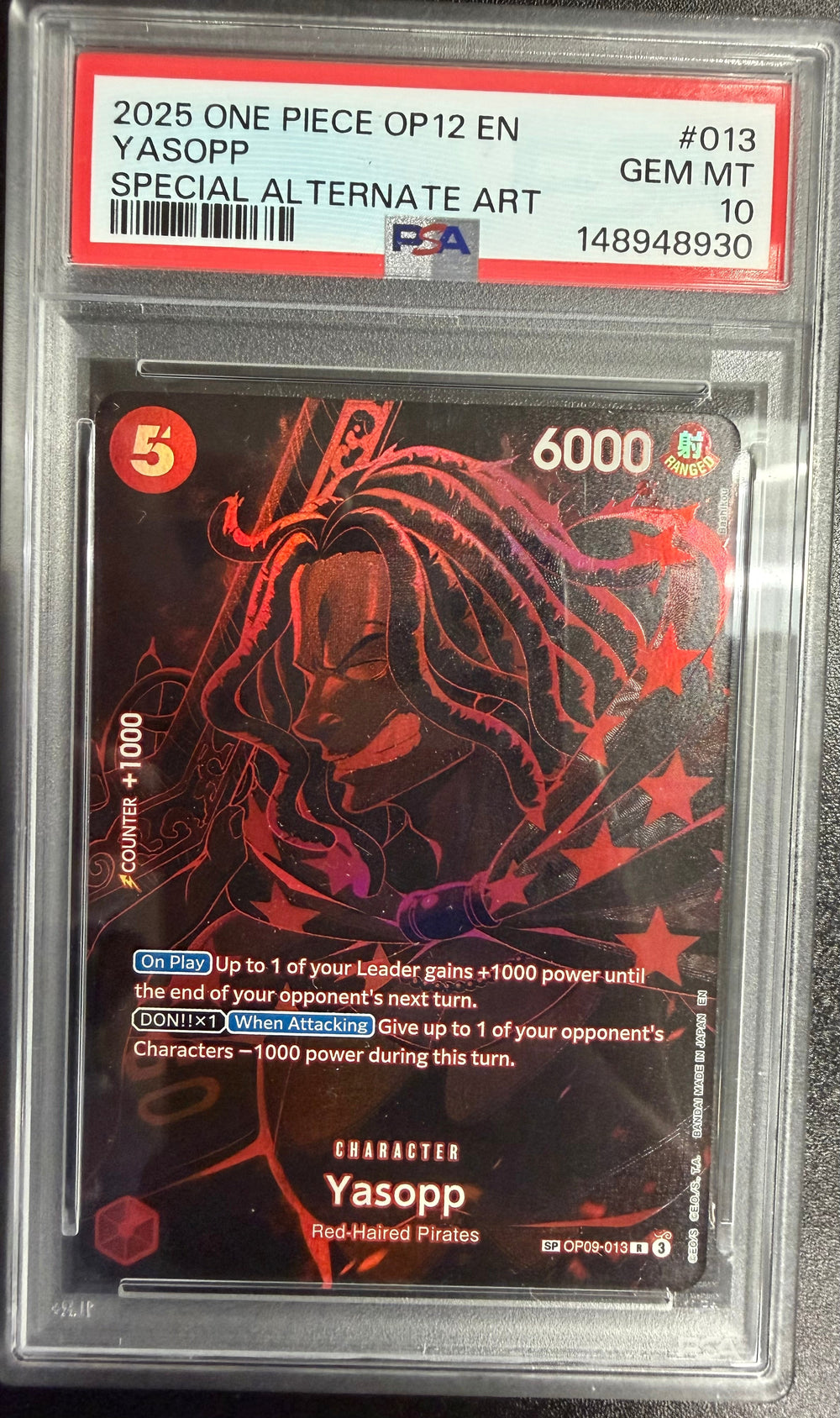 2026 One Piece OP12 EN - Yasopp #013 - Special Alternate Art - PSA 10