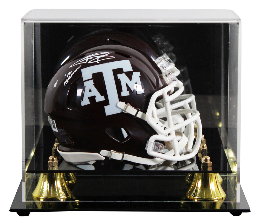 Texas A&M Johnny Manziel "12 Heisman" Signed Speed Mini Helmet W/ Case BAS Wit