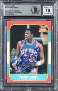 Knicks Patrick Ewing Signed 1986 Fleer #32 RC Card Auto Graded 10! BAS Slabbed 2