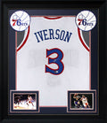 Allen Iverson Signed White 90's Throwback Pro Style Framed Jersey BAS Witnessed