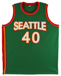 Shawn Kemp Authentic Signed Green Pro Style Jersey w/ White #'s BAS Witnessed