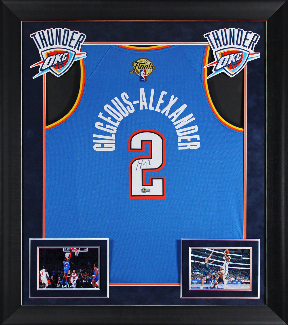 Thunder Shai Gilgeous-Alexander Signed Blue Nike Finals Ed. Framed Jersey BAS