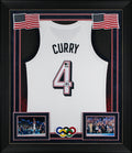 Warriors Stephen Curry Signed Team USA White Nike Swingman Framed Jersey BAS