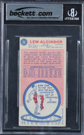 Kareem Abdul-Jabbar "Career Stat" Signed 1969 Topps #25 RC Card Auto 10 BAS Slab