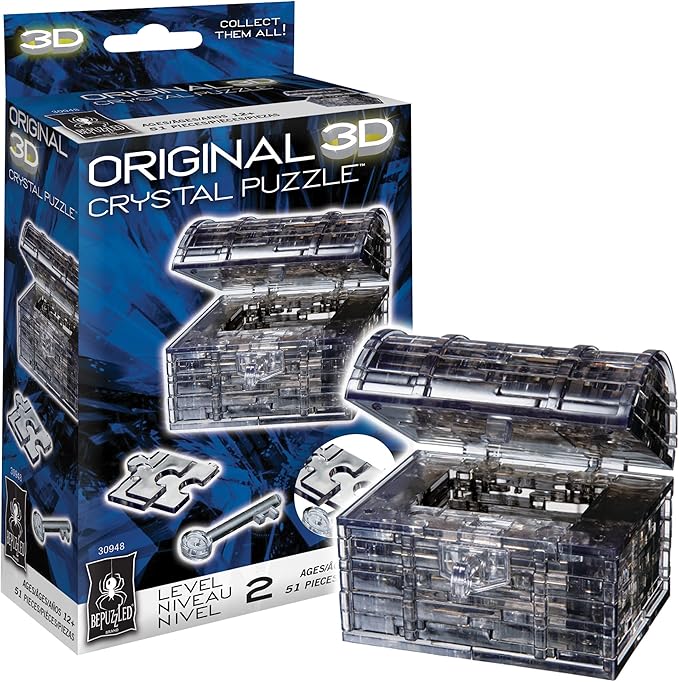 BePuzzled: Original 3D Crystal: Treasure Chest Black Puzzle