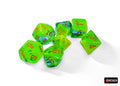 Chessex: Gemini Plasma Green-Teal/Orange Luminary Polyhedral 7-Dice Set