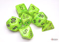 Chessex: Vortex Bright Green/Black Polyhedral 7-Dice Set
