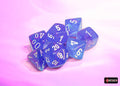 Chessex: Nebula Aura/White Luminary Polyhedral 7-Dice Set