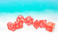 Chessex: Festive Dahlia/White Luminary Polyhedral 7-Dice Set