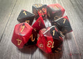 Chessex: Gemini Black-Red/Gold Polyhedral 7-Dice Set