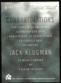 Jack Klugman As Jesse Cardiff Twilight Zone Auto Autograph #A-43