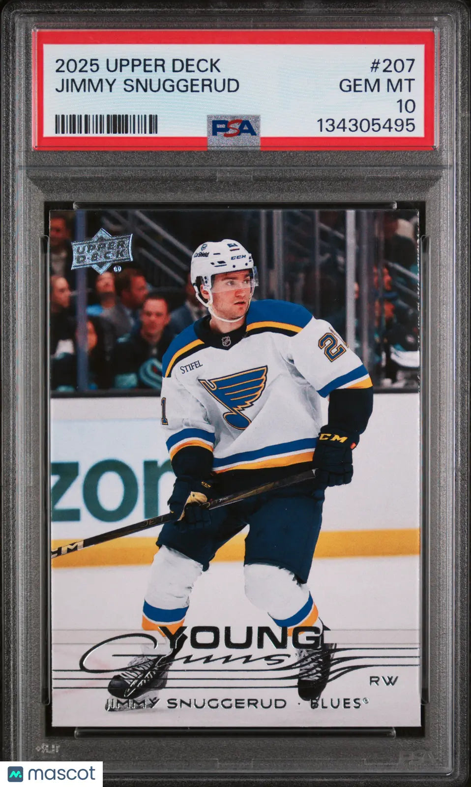 Jimmy Snuggerud PSA 10 Young Guns RC Rookie 2025-26 UD Upper Deck