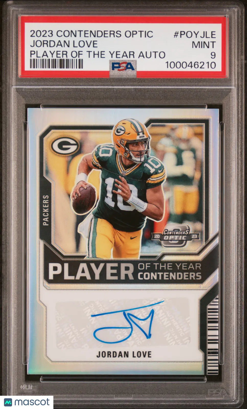 Jordan Love /50 Optic Player of the Year Auto PSA 9 2023 Contenders