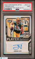 Jordan Love /50 Optic Player of the Year Auto PSA 9 2023 Contenders