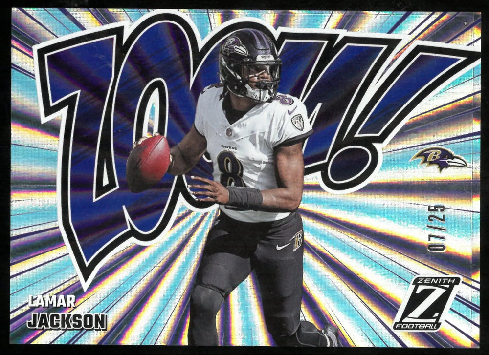 Lamar Jackson ZOOM! 2024 Panini Zenith SP SSP /25