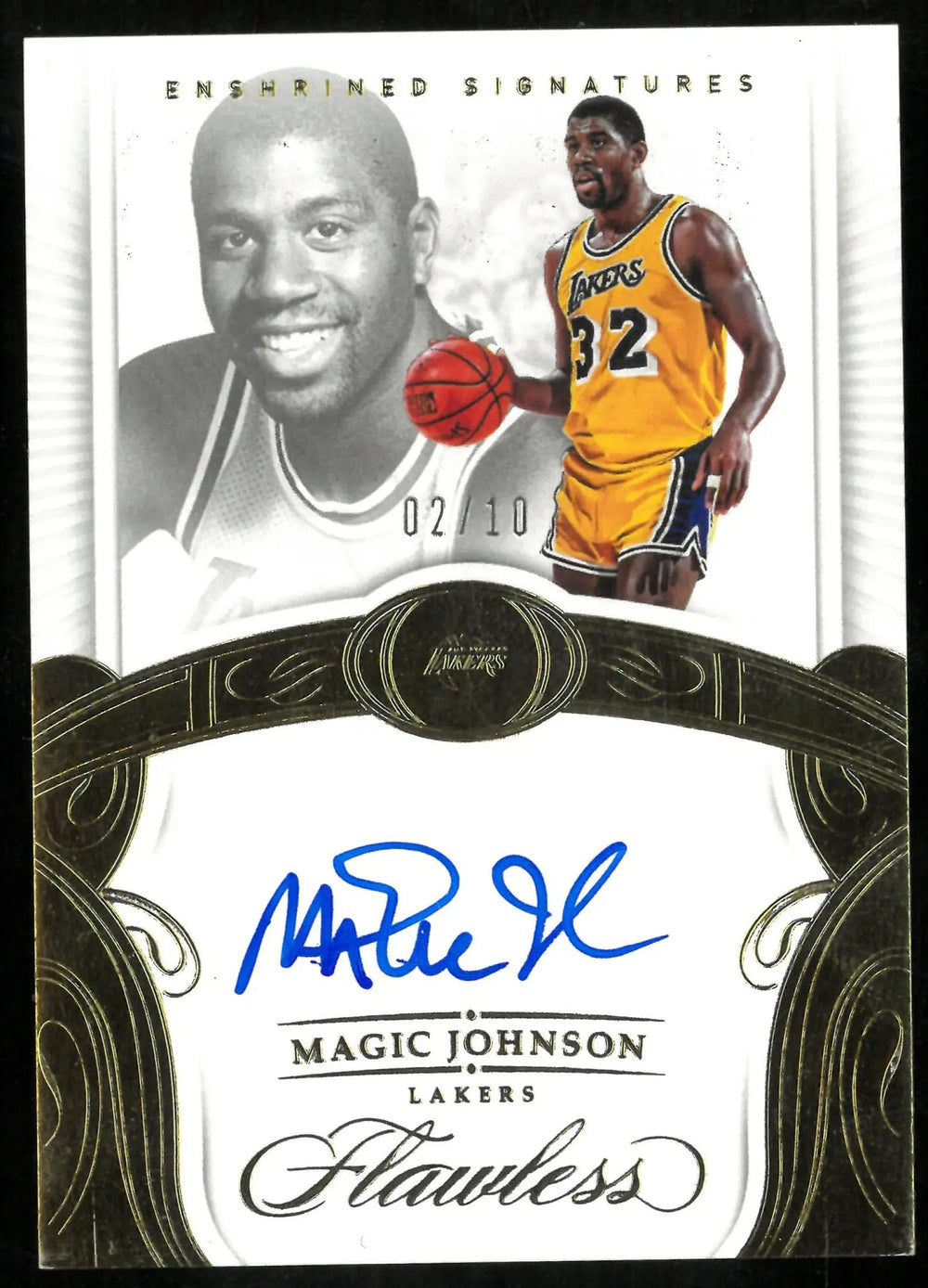 Magic Johnson /10 Auto Flawless 2017-18 Enshrined Signatures