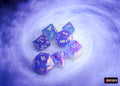 Chessex: Nebula Aura/White Luminary Polyhedral 7-Dice Set
