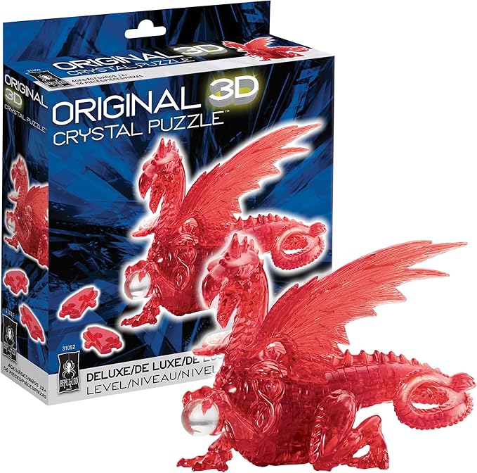 BePuzzled: Original 3D Crystal - Dragon (Red) Puzzle