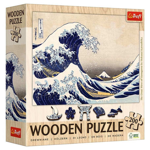 Hokusai Katsushika The Great Wave Off Kanagawa 200 Piece Wood Puzzle