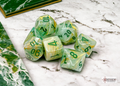 Chessex: Marble Green/Dark Green 7 Die Set