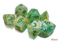 Chessex: Marble Green/Dark Green 7 Die Set