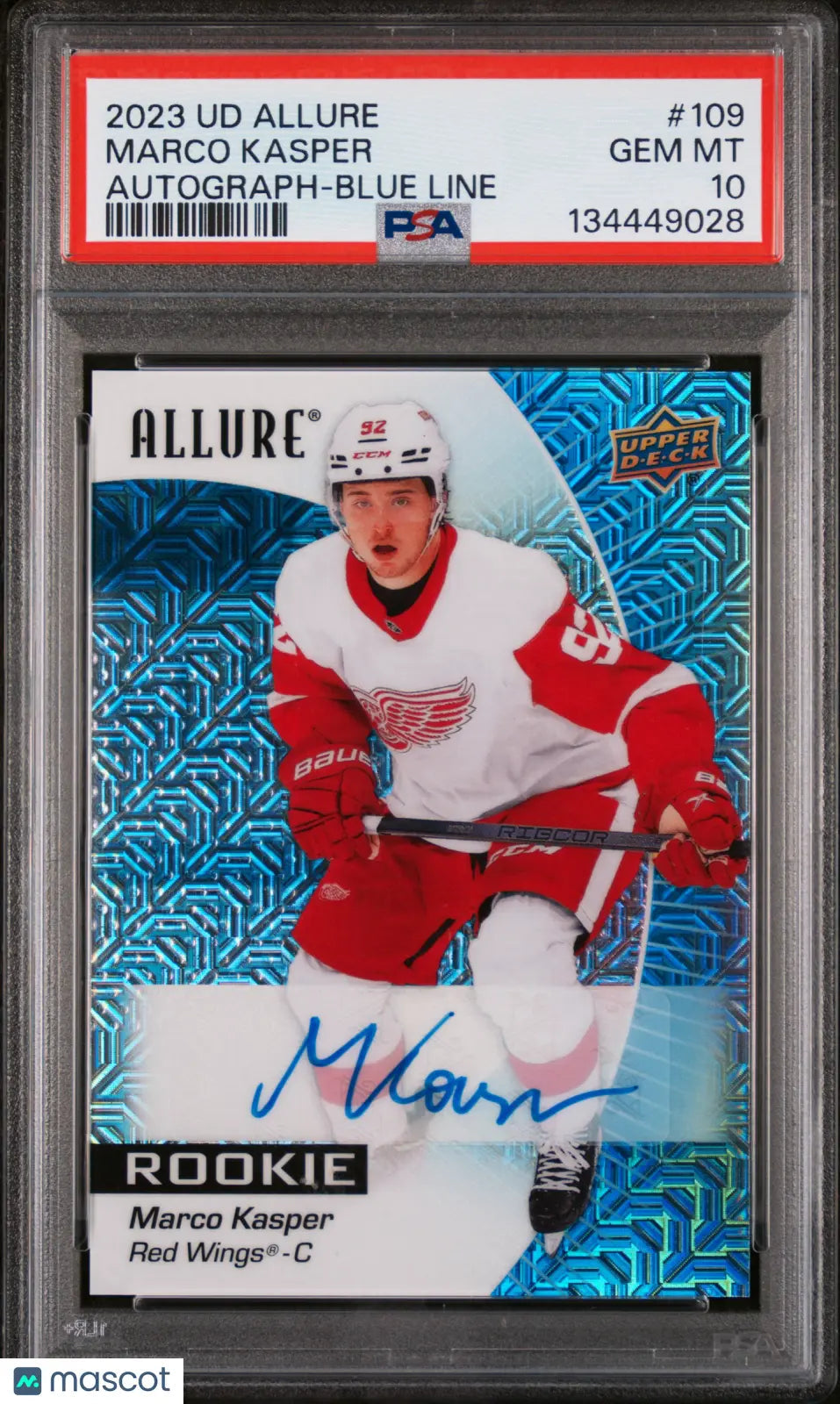 Marco Kasper PSA 10 Blue Line Auto /35 RC Rookie 2023-24 UD