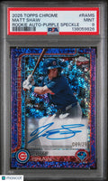 Matt Shaw Purple Speckle /299 PSA 9 RC 2025 Topps Chrome Rookie Autograph