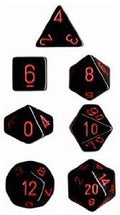 Chessex: Opaque Black/Red 7-Die Set