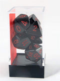 Chessex: Opaque Black/Red 7-Die Set