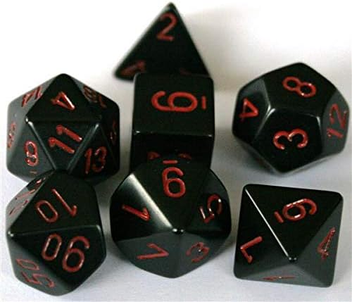 Chessex: Opaque Black/Red 7-Die Set