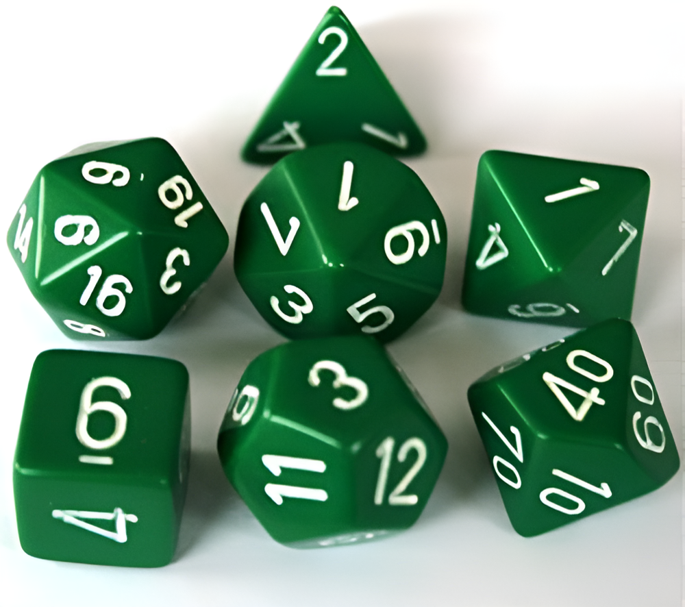 Chessex: Opaque Green 7-Die Set