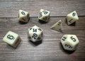 Chessex: Opaque Ivory/Black 7-Die Set