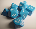 Chessex: Opaque Light Blue/White 7-Die Set