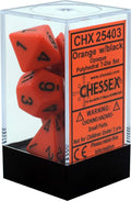 Chessex: Opaque Orange/Black 7-Die Set