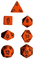 Chessex: Opaque Orange/Black 7-Die Set