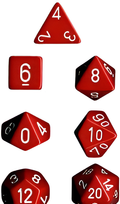 Chessex: Opaque Red 7-Die Set