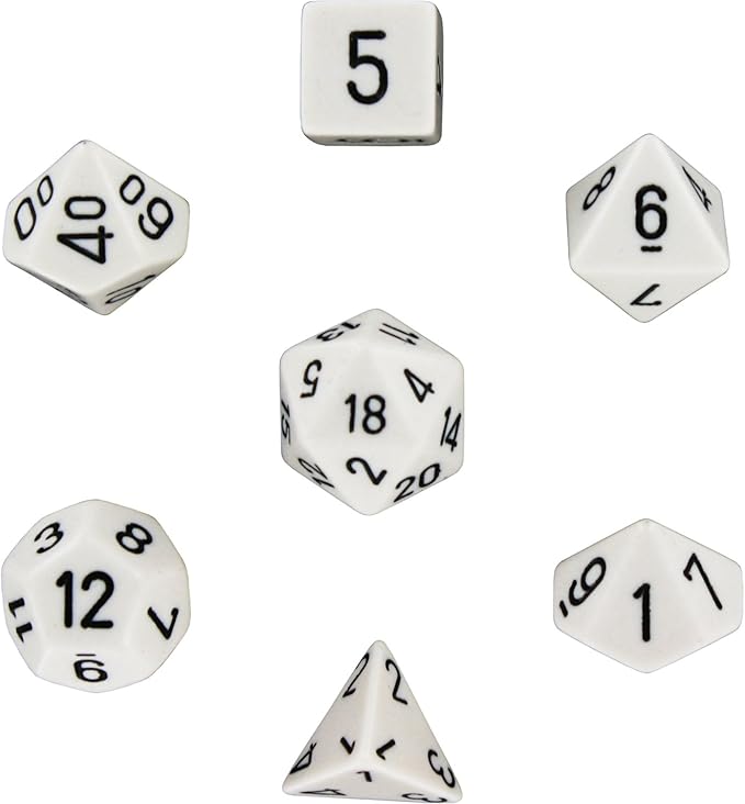 Chessex: Opaque White 7-Die Set