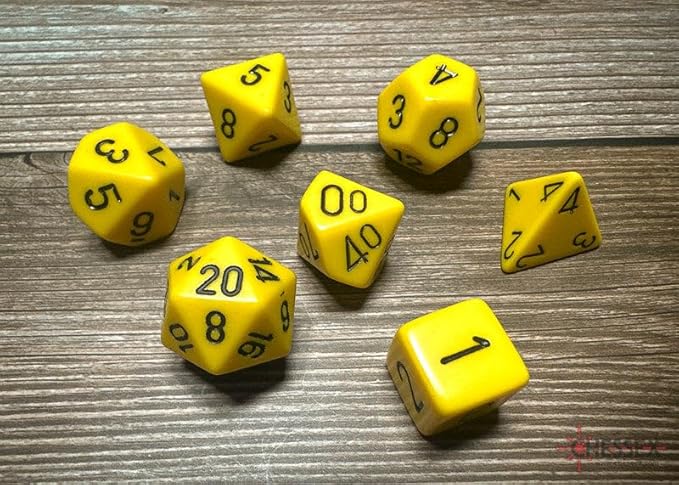 Chessex: Opaque Yellow 7-Die Set
