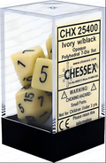 Chessex: Opaque Ivory/Black 7-Die Set