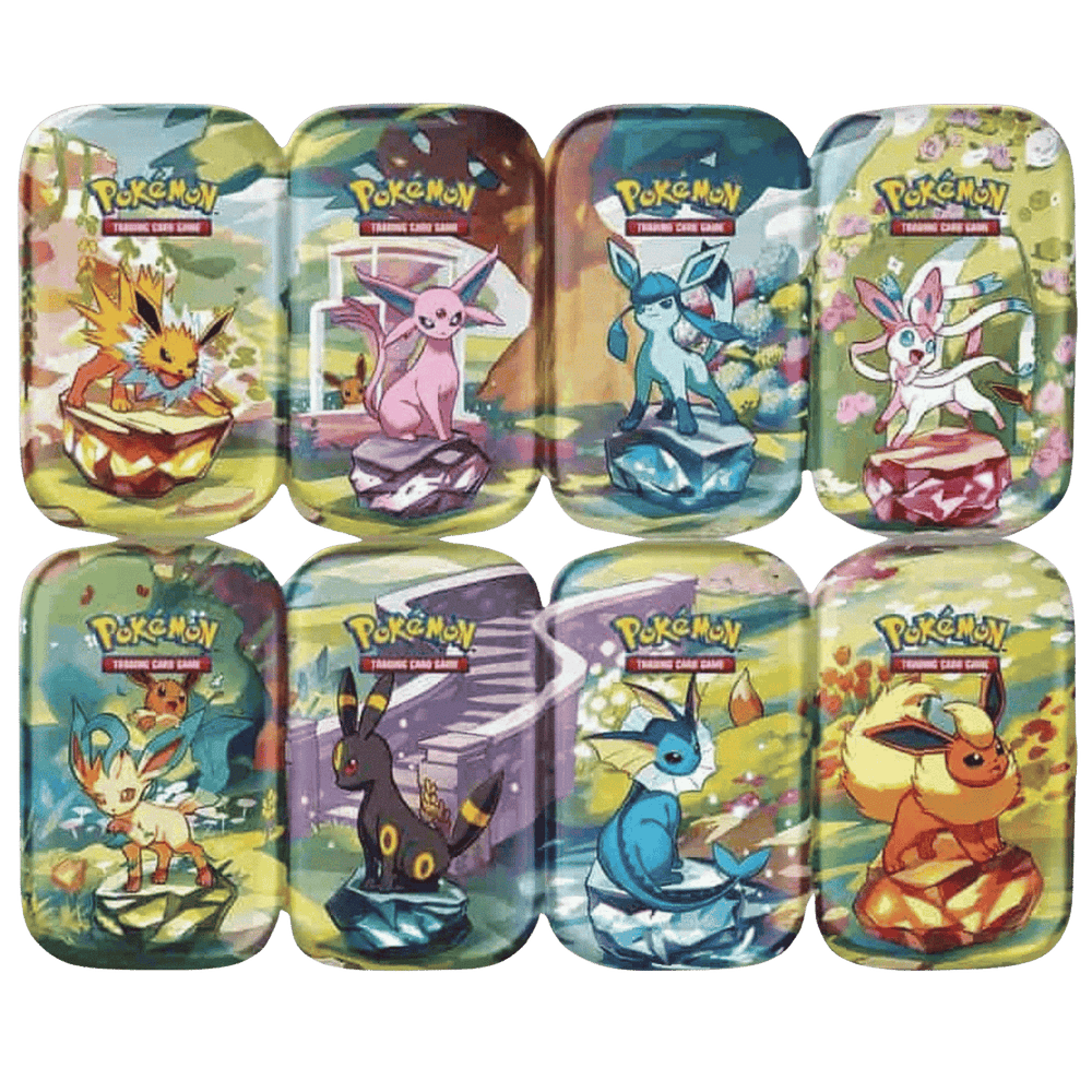 Pokemon Scarlet Violet Prismatic Evolutions Mini Tin Set Of 8 Reissue