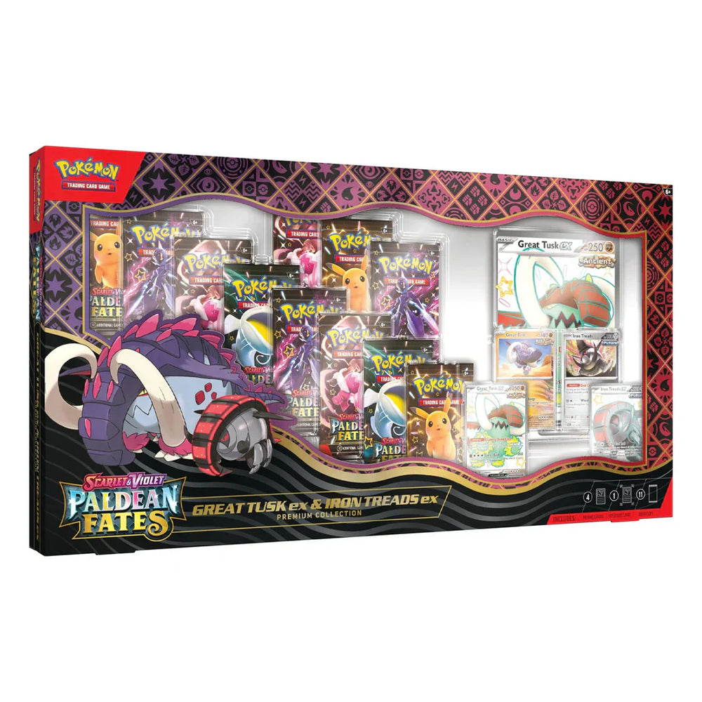 Pokemon - Paldean Fates Great Tusk ex & Iron Threads ex - Premium Collection