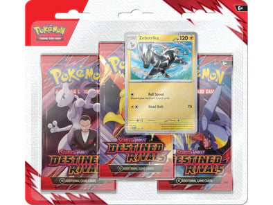 Pokémon TCG: Destined Rivals 3-Pack Blister [Zebstrika]