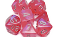 Chessex Borealis Polyhedral Pink/silver Luminary 7-Die Set