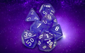 Chessex Borealis Polyhedral Purple/white Luminary 7-Die Set