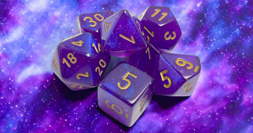 Chessex Borealis Polyhedral Royal Purple/Gold Luminary 7-Die Set