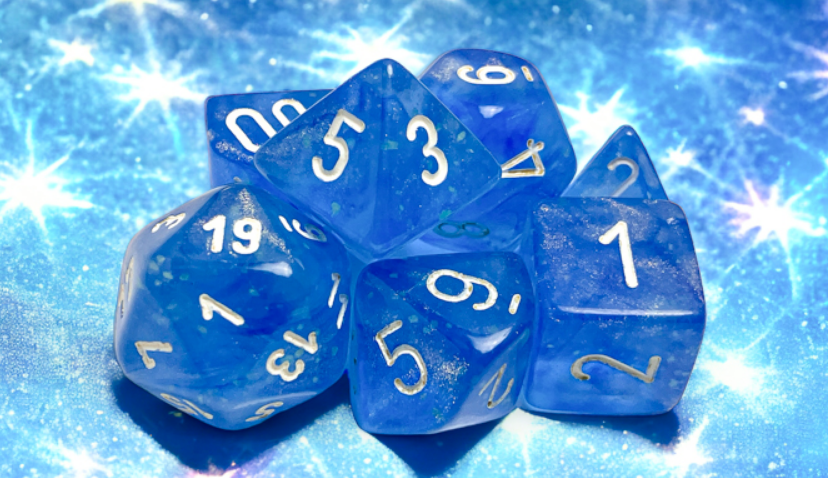 Chessex Borealis Polyhedral Sky Blue/white 7-Die Set