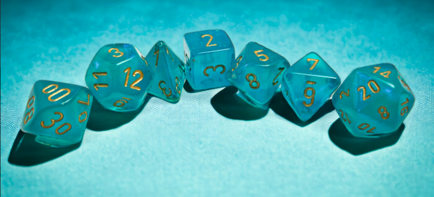 Chessex Borealis Polyhedral Teal/gold Luminary 7-Die Set
