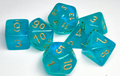 Chessex Borealis Polyhedral Teal/gold Luminary 7-Die Set