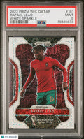 Qatar Rafael Leao #181 White Sparkle PSA 9 2022 Panini Prizm World Cup